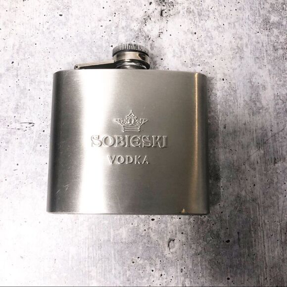 SOBIESKI VODKA Stainless Steel Flask - Picture 4 of 5